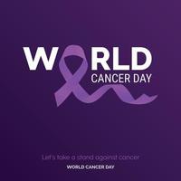 låter ta en stå mot cancer - värld cancer dag vektor