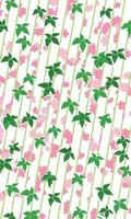 Musterdesign aus rosa Blumen und grünen Blättern für Stil und Text vektor