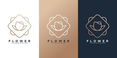 Beauty-Blume-Logo-Design mit Vorlage vektor