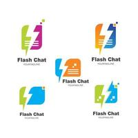 Flash-Chat-Nachricht-Logo-Symbol-Vektor-Illustration vektor