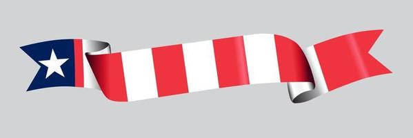 3d flagga av Liberia på band. vektor
