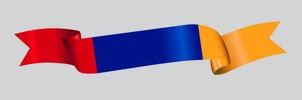 3D-Flagge Armeniens am Band. vektor