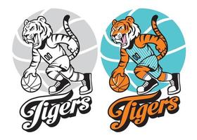 Tiger-Basketball-Maskottchen vektor