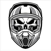 Schädel mit Motocross-Helm vektor
