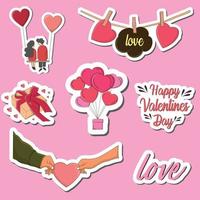 buntes, handgezeichnetes Valentins-Sticker-Design vektor