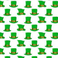 st. patrick's day nahtloses muster. Feiertagsdruck mit grünen Hüten. endlose textur des flachen designkarikaturartvektors patrick für irish.wiederholter hintergrund, textur, tapete vektor