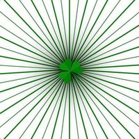 wirbelnder Musterhintergrund. Vortex Starburst Spiralrotationsquadrat mit grünem irischem Glückskleeblatt. Spiralrotationsstrahlen. konvergierende psychadelische skalierbare Streifen. Vektor-Illustration vektor
