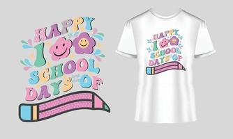 Happy 100 Day of School T-Shirt Design Vektor T-Shirt. 100 Tage T-Shirt-Design