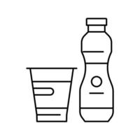 Joghurt-Milchprodukt mit Probiotika Symbol Leitung Vektorgrafik vektor
