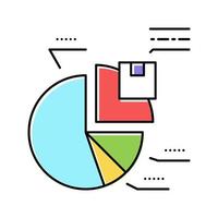 diagram marknadsundersökning färg ikon vektor illustration