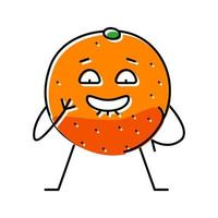 orange frukt karaktär Färg ikon vektor illustration