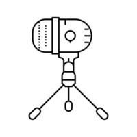 Studiomikrofon Mikrofonlinie Symbol Vektor Illustration