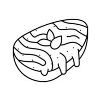Auberginen mit Käselinie Symbol Vektor Illustration