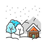 Wald Winter Farbe Symbol Vektor Illustration