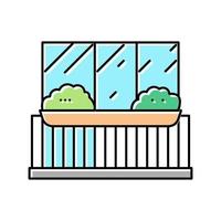 Pflanze auf Balkon Farbe Symbol Vektor Illustration