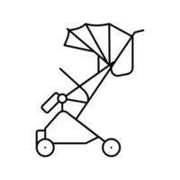 Kinderwagen zu Fuß Baby Symbol Leitung Vektor Illustration