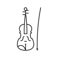 violin musik instrument linje ikon vektorillustration vektor