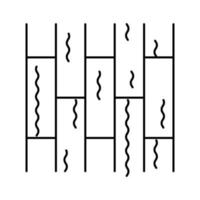 bambu golv linje ikon vektorillustration vektor