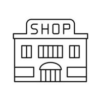 Shop Store Gebäude Symbol Leitung Vektor Illustration