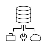 Business, Fix und Cloud Storage digitale Verarbeitungslinie Symbol Vektor Illustration