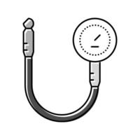 Reifen Luftdruckmesser Motorrad Farbsymbol Vektor Illustration