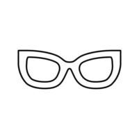 Kig Mädchen Brille Rahmenlinie Symbol Vektor Illustration