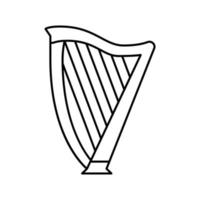 Harfe symphonische Instrumentenlinie Symbol Vektor Illustration