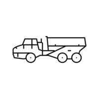 Dumper Bau Auto Fahrzeug Symbol Leitung Vektor Illustration