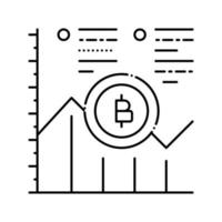 tillväxt bitcoin kurs ico linje ikon vektorillustration vektor
