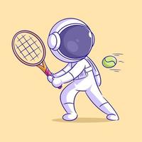 Astronauten freuen sich darauf, Tennis zu spielen vektor
