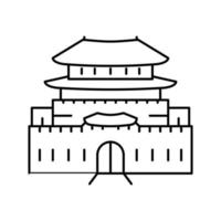 hwaseong festung linie symbol vektor illustration