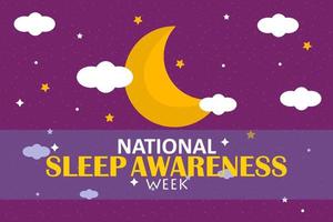 Die nationale Schlafbewusstseinswoche ist eine jährliche Veranstaltung, die jedes Jahr im März gefeiert wird. vektor