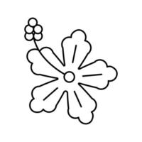 Hibiskusblüte Hawaii Symbol Leitung Vektor Illustration