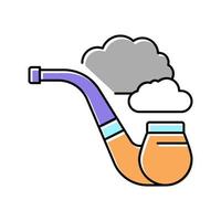 rauchen pfeife herren freizeit farbe symbol vektor illustration