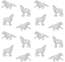 Vektor Musterdesign des Wolfs