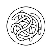 Parasitäre Würmer Ascaris Symbol Leitung Vektor Illustration