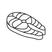 Steak Lachs Symbol Leitung Vektor Illustration