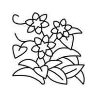 Clematis wachsende Linie Symbol Vektor Illustration