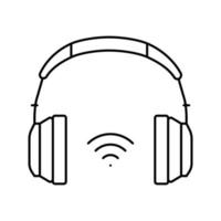 drahtlose Kopfhörer Symbol Leitung Vektor Illustration