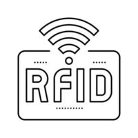 rfid trådlös tecken linje ikon vektorillustration vektor