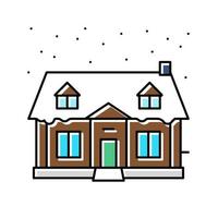 Haus Winter Farbe Symbol Vektor Illustration