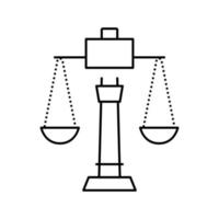 Gerechtigkeit skaliert Symbol Leitung Vektor Illustration