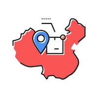 Kina leverans spårning färg ikon vektor illustration