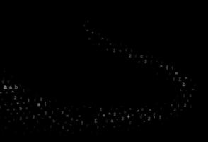 dunkelsilberner, grauer Vektorhintergrund mit Ziffernsymbolen. vektor