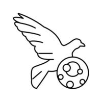 Psittakose Vogel Symbol Leitung Vektor Illustration