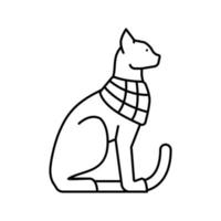 katze ägypten tierlinie symbol vektor illustration