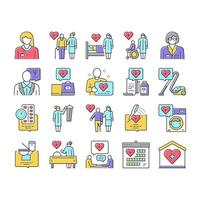 hemvårdstjänster samling ikoner som vektor