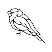 lila breasted vält fågel exotisk linje ikon vektor illustration