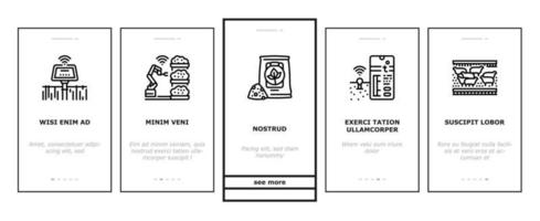 farm smart landwirtschaft landwirt onboarding icons set vektor