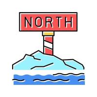 nordpolen färg ikon vektor illustration